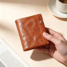 (Ancient brown) Vintage Full Grain Leather Travel Document Organizer - Multi-Card Passport Holder Wallet