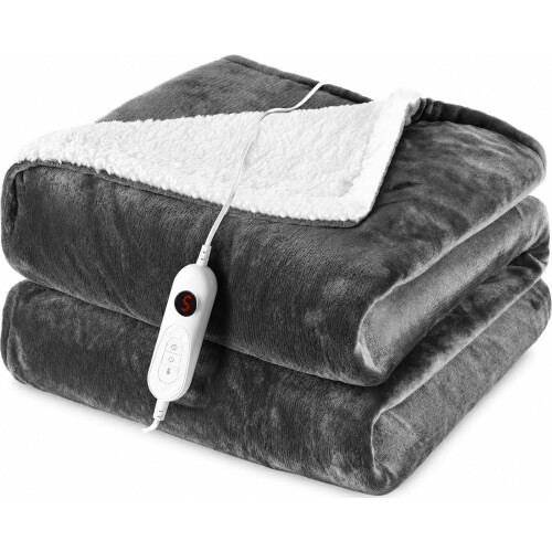 (Grey) 200x180cm Heated Blanket Electric Throw 1