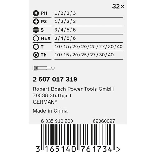 Bosch Bosch 32x Extra Hard Mixed Screwdriver Bit Set, 32 pcs 2