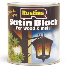 RUSTINS Quick Drying Satin Black Paint 500ml - Effortless Application for a Smooth, Professional Finish – Perfect for DIYers Seeking Fast Results an