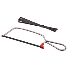 Amtech 6" Junior Hacksaw with 6 32 TPI Blades for Fine, Controlled Cuts in Metal, Wood and Plastic, Chrome-Plated Frame with Safety Guard