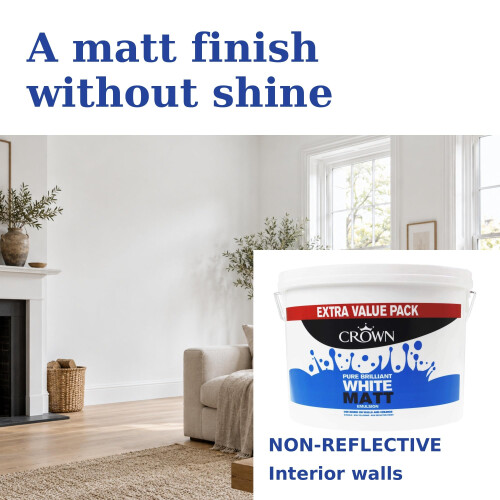 Crown CROWN Matt Emulsion Paint 7.5L Pure Brilliant White 2