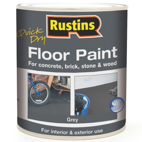 Rustins RUSTINS Quick Dry Floor Paint Grey 1ltr