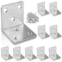 Xyxu Angle Brackets, 10 Pack 50x50x50x2mm Metal Corner L Brackets for Wood