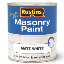 RUSTINS Masonry Paint, White, 500 ml (Pack of 1)