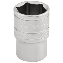 Draper Expert 1/2" 19mm Square Drive Socket | 6 Point Hex Socket | Chrome Vanadium Steel Wrench Accessory | 16609