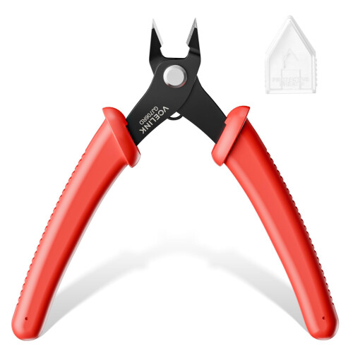 VCELINK Flush Wire Cutter, Precision Side Cutter, Mini Wire Snips, Red