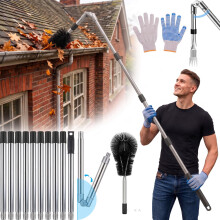 4.4M Gutter Cleaner Heavy Duty Telescopic Roof Cleaning Tools Brush Kit