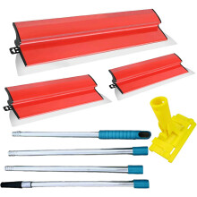 Drywall Skimming Blade5PCS, Stainless Steel 10", 16" and 24" Scraping Blades with 20"-67" Extension Handle Bar, Drywall Scraper Trowel Plastering Wall