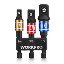 WORKPRO 3-Piece Impact Socket Adapter Set, 1/4" Hex Shank