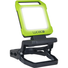 Luceco LED Inspection Work Light with Folding Clamp and USB Power Bank, Rechargeable, 2 Light Modes, Stand and Carry Handle, Rotating, IK07, 10W, 1000