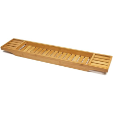 Bamboo Bath Tub Caddy Rack 100% Natural Bamboo Organiser Bathroom Tidy Tray