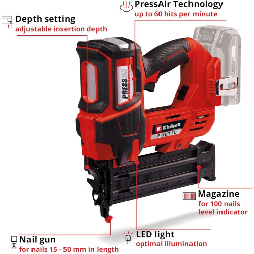 Einhell Einhell Cordless Nail Gun 18V PXC Without Battery 2