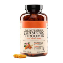 Turmeric Curcumin & Beetroot Capsules with Black Pepper - 1200mg Joint & Heart Health Supplement - 60 Veggie Capsules