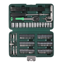 130pc 1/4in Ratchet and Socket Kit with 100pc Screwdriver Bits