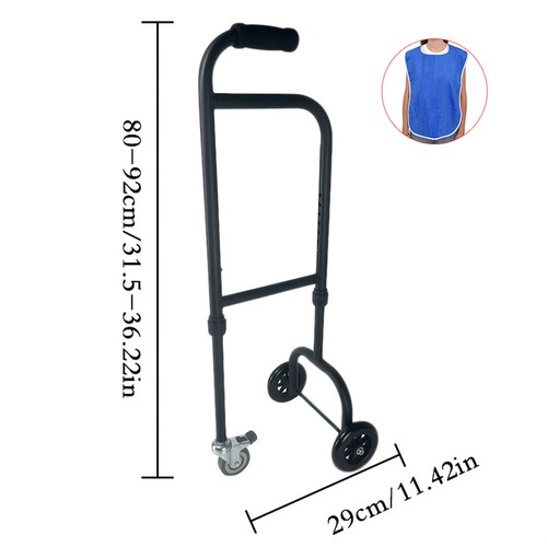 Adjustable Walking Aid Standing Walking Stick Handrail Castors Non-Slip Handle 1