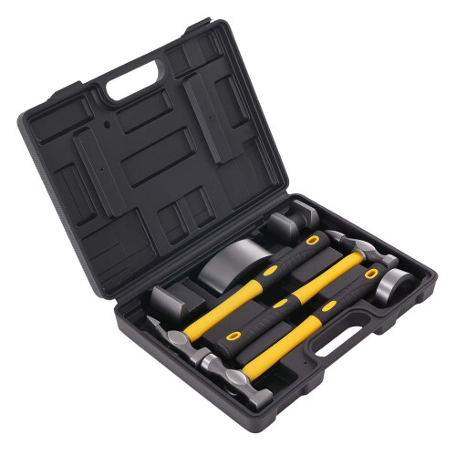 7 Piece Body Tool Kit Panel Hammer Dolly Beating Repair Set Steel 1