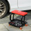 Workshop Stool, Rolling Machine Stool with 360 Swivel, Padded Seat, Tool Tray, Red 4