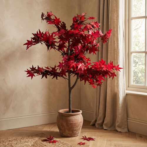 Homescapes Artificial Maple Leaf Tree, 120cm, Autumnal 1