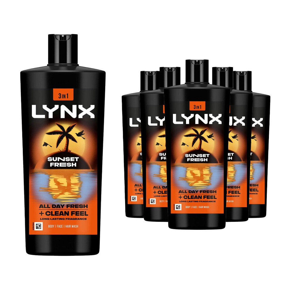 Lynx Sunset Fresh Shower Gel 700ml 6 Pack 3in1 Body Wash XXL Size Fresh - Image 2
