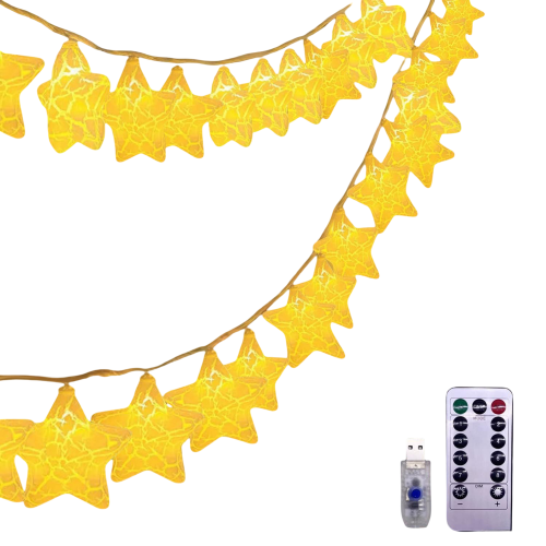 LED Christmas Star Fairy Lights USB Remote 8 Modes 6 m