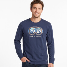 Men's Long Sleeve T-Shirt Longsleeve Winter Casual Navy Blue L
