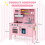 Costway Kids Kitchen Playset Wooden Pretend Play Kitchen-Pink 8