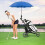 Costway 3 Wheel Golf Push Cart Quick Folding Golf Walking Golf Bag Holder 4