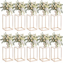 Säule Blumenständer Kerzenständer Blumenhalter Elegant 10 Stück Gold 40 cm — goldene blumenvasen, säule blumenständer