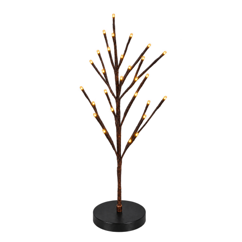 Snowy Brown Birch Twig Christmas Tree, 24 LEDs