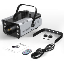 Datewink Nebelmaschine, 1200W, RGB 6 LEDs, mit Fernbedienung, Silber, für Party und Bühne