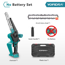 YOFIDRA motosierra eléctrica inalámbrica, 8 pulgadas, motor sin escobillas, compatible con batería Makita 21V