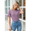Damen-Strickpullover Leicht Kurzarm Violett Größe XL 3