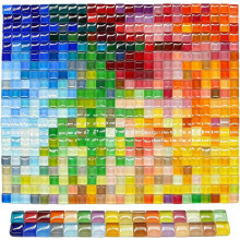 500Pcs Mixed Color Glass Mosaic Tiles 10mm Transparent Crystal Glass Tiles Small Square Glass Pieces for Crafts Bulk Art Crafts DIY Projects
