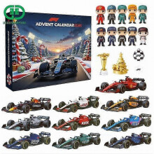 F1 Racing Adventskalender met aftelfunctie voor de feestdagen, verrassingsverpakking en kerstboomversiering.