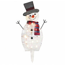Weihnachts-LED-Schneemann-Leuchtdekoration für den Garten, Schneemann-Weihnachtsdekoration zum Einstecken, Weihnachtsfeier-Außendekoration