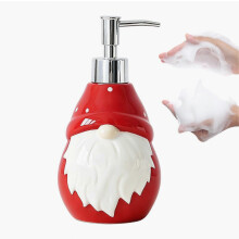 Badkamerdecoratie voor Kerstmis, schattige zeepdispenser met kerstmanfiguur, houder voor vloeibare handzeep