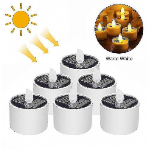 Solar-Teelichter für den Außenbereich, 6er-Pack, flackernd, Solar-Teelicht