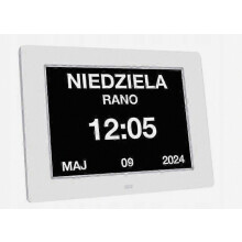 Orologio digitale con calendario in polacco, sveglia elettronica, medicinali, 8 lingue