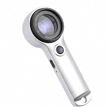 Loupe HD 60X avec LED à lumière UV violette - Rechargeable pour la lecture de bijoux et d'antiquités, la réparation d'appareils électroniques