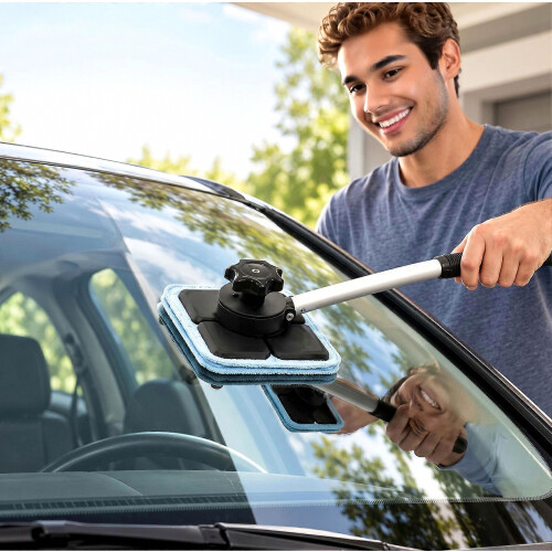 Magnetic Windshield Cleaning Kit – Telescopic Double Sided – for Auto Glass 2