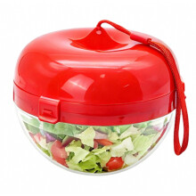 Saladebak met dressingbakje. Meervaks dienblad voor het scheiden van voedsel. Modern en stijlvol keukengadget.