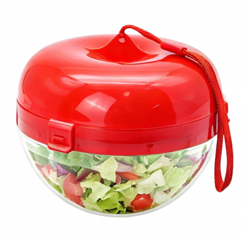 Salad container with dressing container Multi-Compartment Tray for Food Separation. Modern aesthetic kitchen-gadget