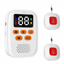 Wireless Call Button for Seniors Caregiver Pager with Vibration, SOS Call Button for Senior Care El