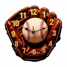 Orologio da parete piatto a forma di guanto da baseball: un accessorio decorativo adatto a diverse occasioni sociali.
