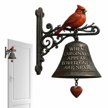 Campanello decorativo a forma di cardinale rosso per l'ingresso di casa, il giardino o il portico.