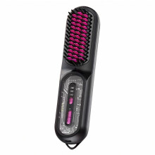 Draadloze stijltangborstel voor vrouwen, mini-stijltang met negatieve ionen voor op reis, oplaadbaar via USB, snelle opwarming, 3 temperatuurinstellin