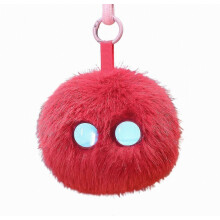 Portachiavi in peluche con occhi luminosi e robot AI, morbido ciondolo per borsa o auto.
