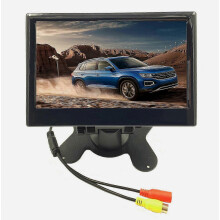 7-Zoll-Rückfahrkamera, 12–24 V, 170-Weitwinkel, Farb-LCD, HD, Zwei-Wege-Videoeingang für LKW, Anhänger, Transporter, runde Einbauöffnung