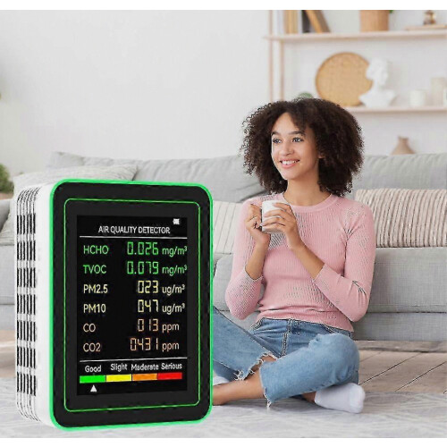 6-in-1-Luftqualitätsmonitor mit Formaldehyd-, PM25- und CO2-Erkennung, Präzisionsmessgerät in ppm 1
